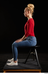 Woman White Slim Female Studio Poses